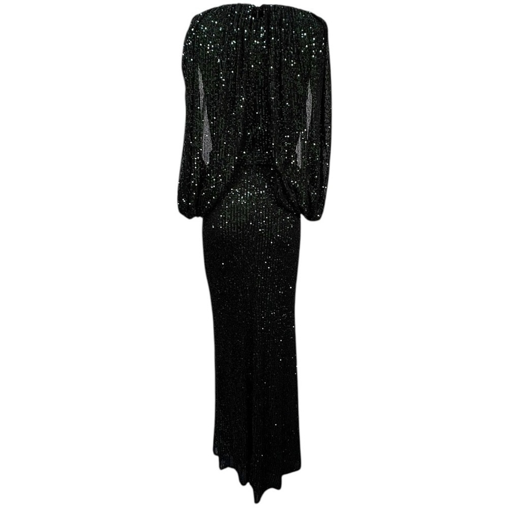 NEW Terani Couture Sequin V neck  Cape Sleeve Long Formal Maxi Gown Size 6 - Picture 6 of 12